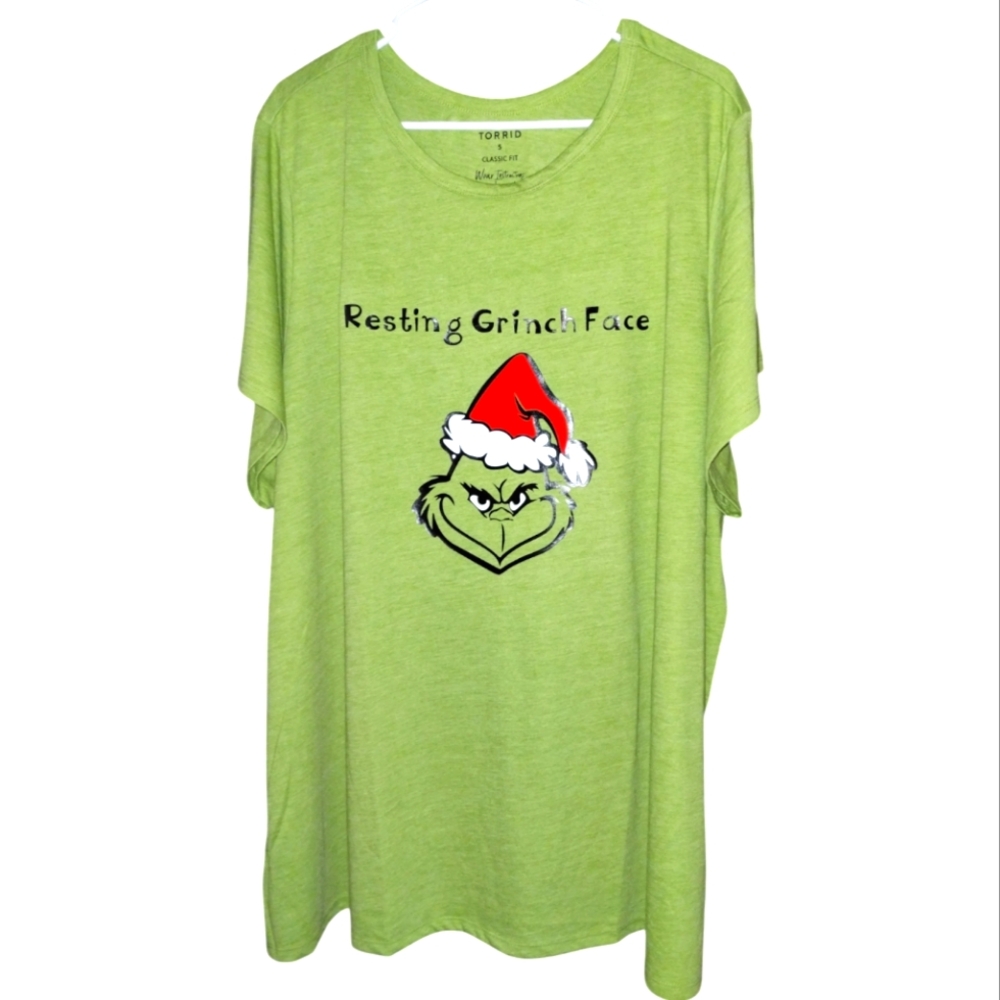Torrid Resting Grinch Face Classic Tee